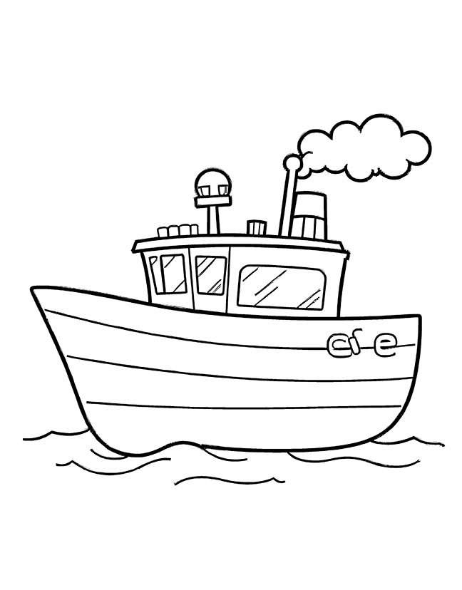 Cargo boat coloring page